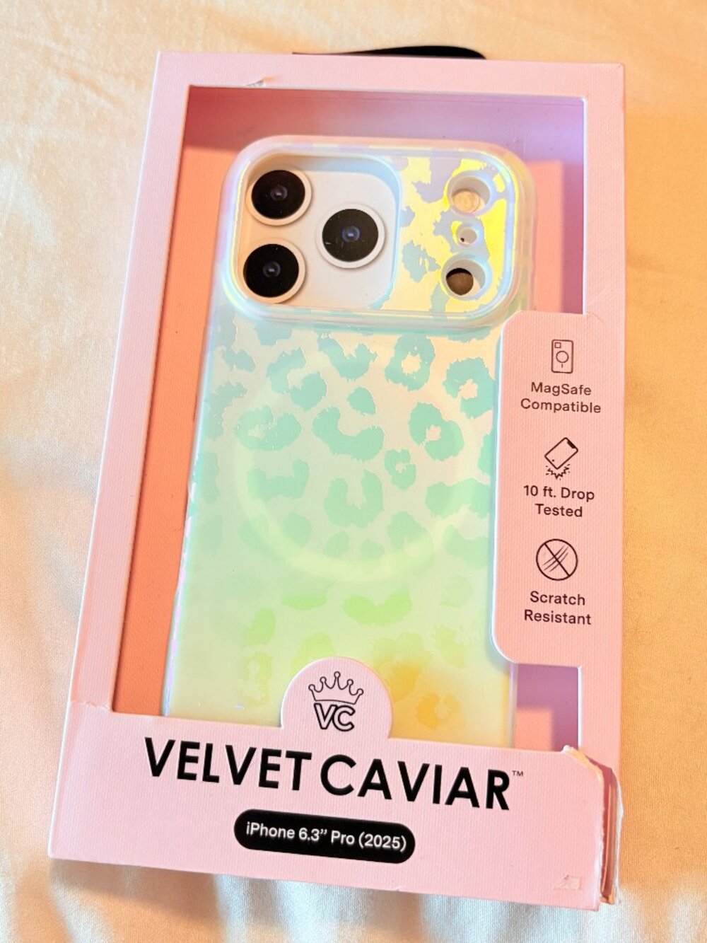 Velvet Caviar Iridescent Leopard iPhone 6.3 Pro Case MagSafe New With Tags